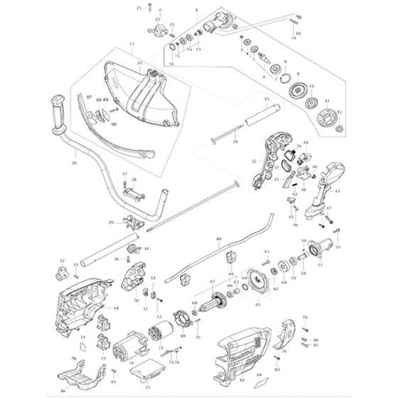 Makita DUR369A - Cordless Grass Trimmer - Power Tool Diagram