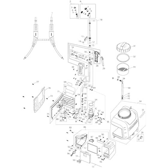 Makita DUS108 - Cordless Garden Sprayer - Power Tool Diagram
