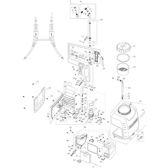 Makita DUS158 - Cordless Garden Sprayer - Power Tool Diagram