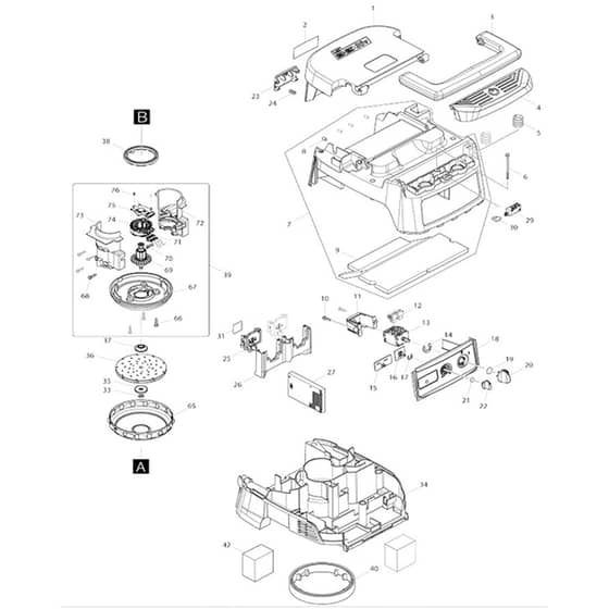 Makita DVC156L - Cordless Vacuum Cleaner - Power Tool 01 Diagram
