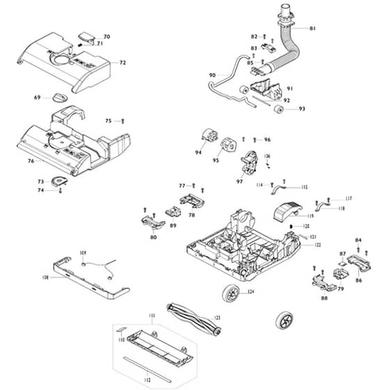 Makita DVC560 - Cordless Upright Cleaner - Power Tool 02 Diagram