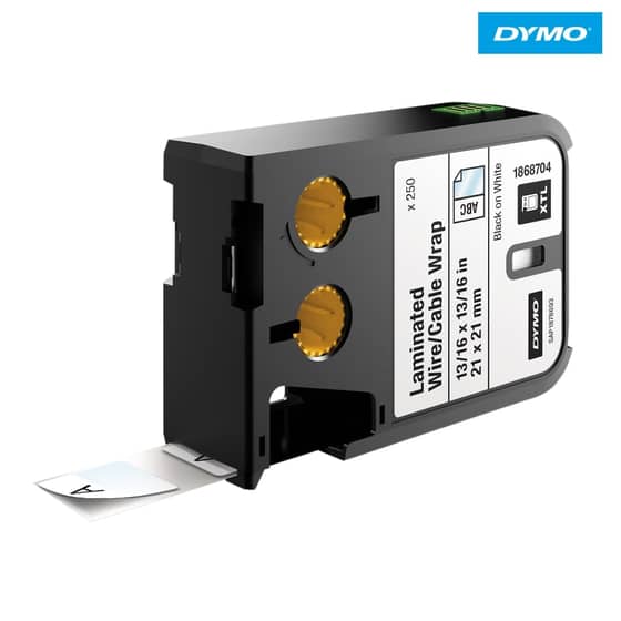 Dymo Laminated Wire / Cable Wrap Labels 21 x 21mm (250) - 1868704