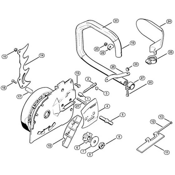 Genuine Stihl E30 / B - Chain sprocket, Handlebar