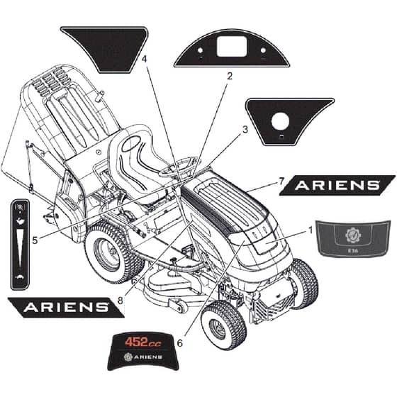 Countax E36 Mulcher - From 01-05-2017 - 30D Decals Style Ariens E36 (R116L E36)