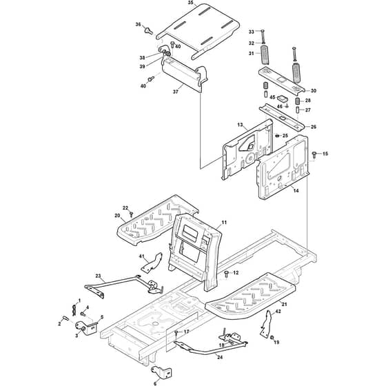 e-Ride C300 - 2021 - 2T2200481/ST1 - Stiga Ride On Mower Chassis Diagram