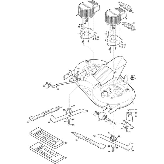 e-Ride C500 - 2021 - 2T2205481/ST1 - Stiga Ride On Mower Cutting Plate Diagram