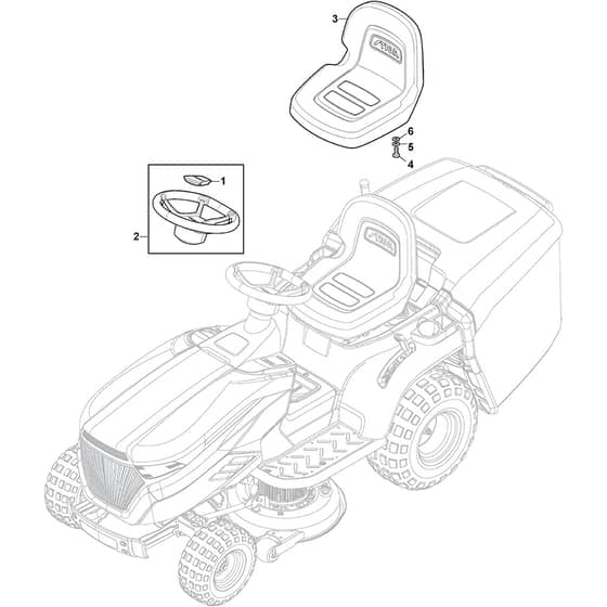 e-Ride S300 - 2021 - 2T0660481/ST1 - Stiga Ride On Mower Seat Diagram