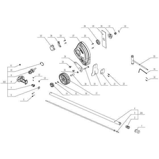 EGO EA0800 - Edger Attachment (Jan 2022) Main Assy Diagram