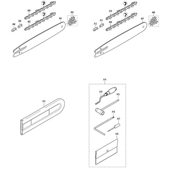 Makita EA5000P - Petrol Chain Saw - Power Tool 07 Diagram