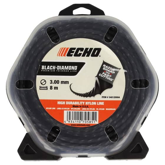Genuine Echo Black Diamond 3.0mm x 8m Strimmer Line - 340120004 (Twisted Square)