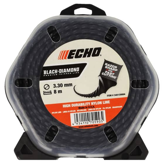 Genuine Echo Black Diamond 3.3mm x 8m Strimmer Line - 340130004 (Twisted Square)