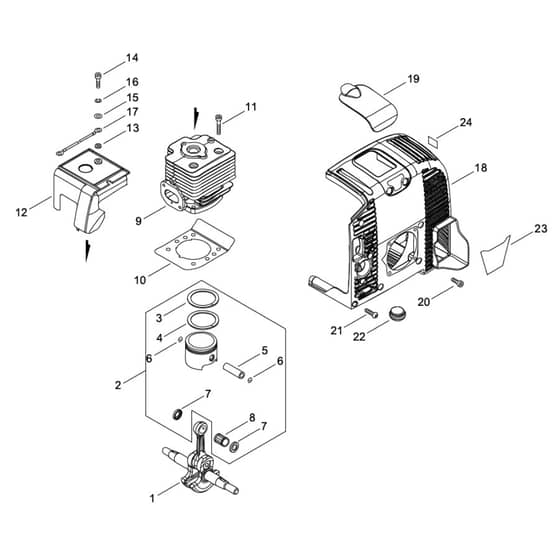 CYLINDER PISTON CRANKSHAFT