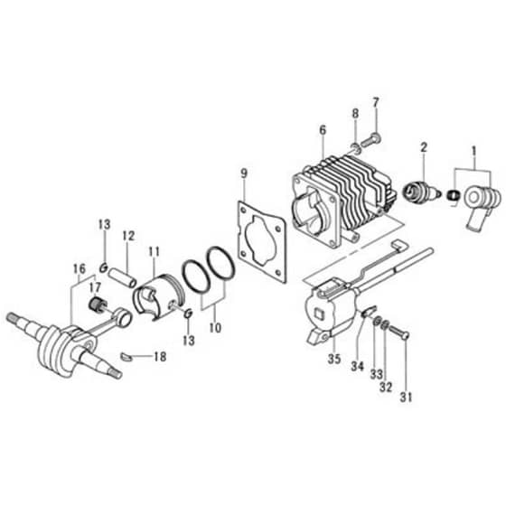 Tanaka ECS-330B - Cylinder Piston Crankshaft