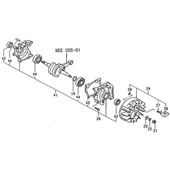 Tanaka ECS-3351 - Crankcase