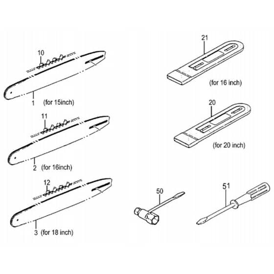 Tanaka ECV-3801 - Cover Chain Chain Bar Tools