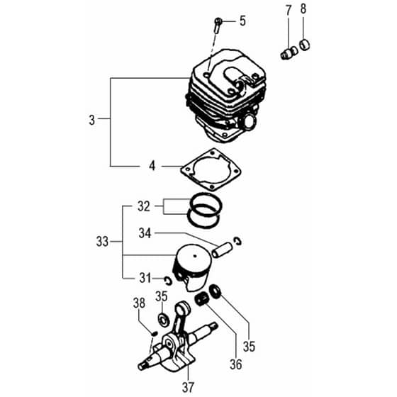 Tanaka ECV-5601 - Cylinder Piston Crankshaft