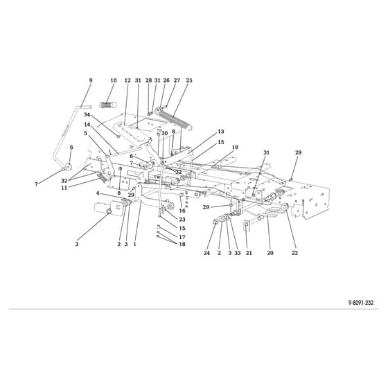 ED 92/16 KH (K1600AVD) - 2017 - Efco Ride On Mower Mowing control Diagram