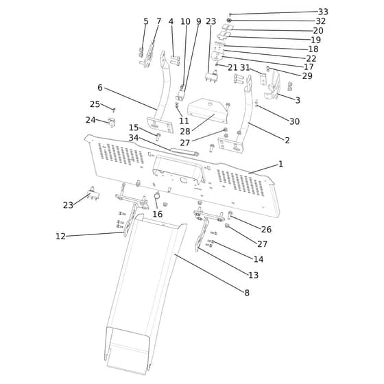 ED 92/16 KH (K1600AVD) - 2023 - Efco Ride On Mower Chute and collector assy Diagram