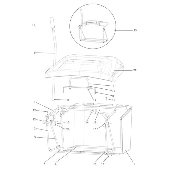 ED 92/16 KH (K1600AVD) - 2023 - Efco Ride On Mower Grass collector Diagram