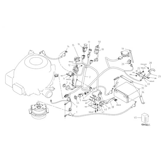 EF 102R/19 K V - 2025 - Efco Ride On Mower Electrical Parts Diagram