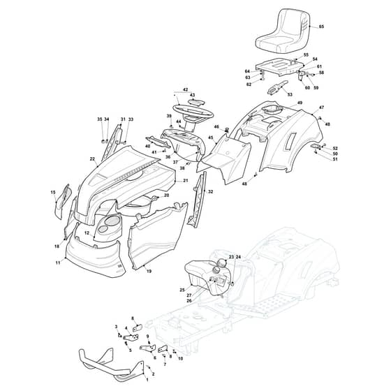 EF 103/16 K - 2020 - Efco Ride On Mower Body Diagram