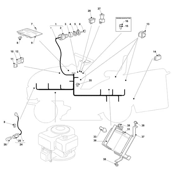 EF 103/16 K - 2020 - Efco Ride On Mower Electrical Parts Diagram