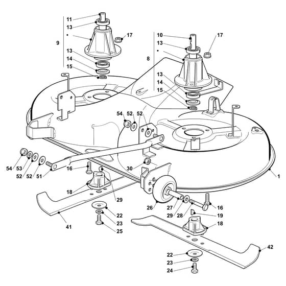 EF 103/ 21 - 2021 - Efco Ride On Mower Mowing Deck Diagram