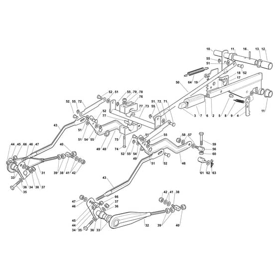 EF 103/22 V - 2020 - Efco Ride On Mower Cutting Plate Lifting Diagram