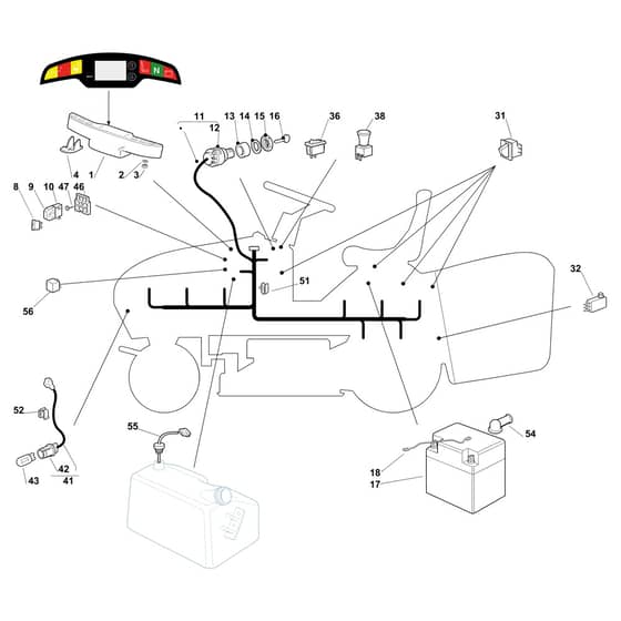 EF 103/22 V - 2020 - Efco Ride On Mower Electrical Parts Diagram