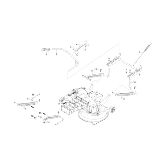 EF 105/16 K - 2023 - Efco Ride On Mower Cutting Plate Lifting Diagram