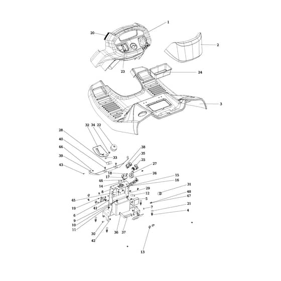 EF 106/16 KH (K1600AVD) - 2015 - Efco Ride On Mower Dashboard Diagram