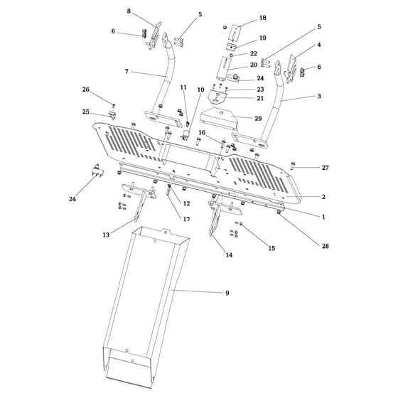EF 106/16 KH (K1600AVD) - 2018 - Efco Ride On Mower Chute and collector assy Diagram