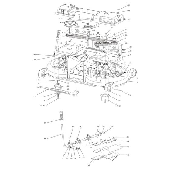 EF 106/16 KH (K1600AVD - EURO5) - 2019 - Efco Ride On Mower Mowing Deck Diagram