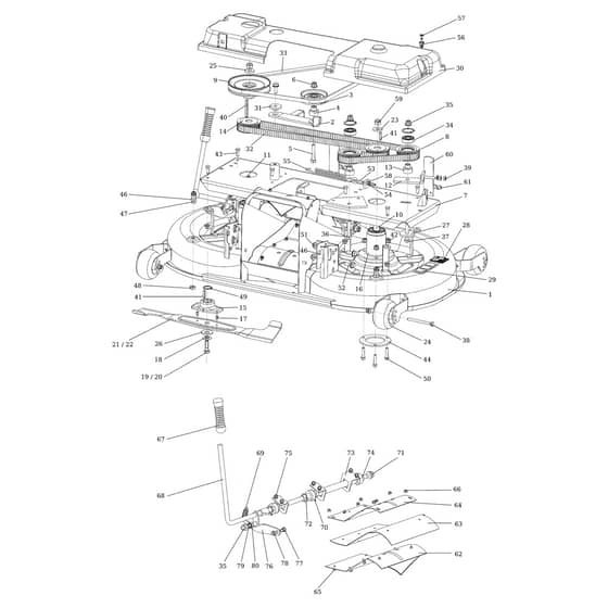 EF 106/22 HP - 2017 - Efco Ride On Mower Mowing Deck Diagram