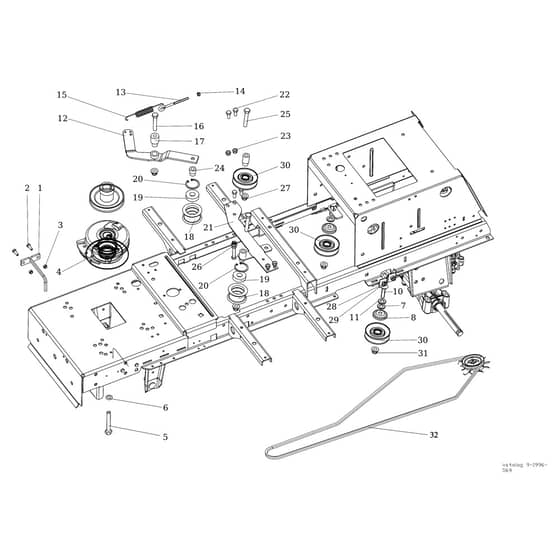 EF 106/24 KH 4X4 (K2400AVD V-twin) - 2016 - Efco Ride On Mower Clutch pulley Diagram