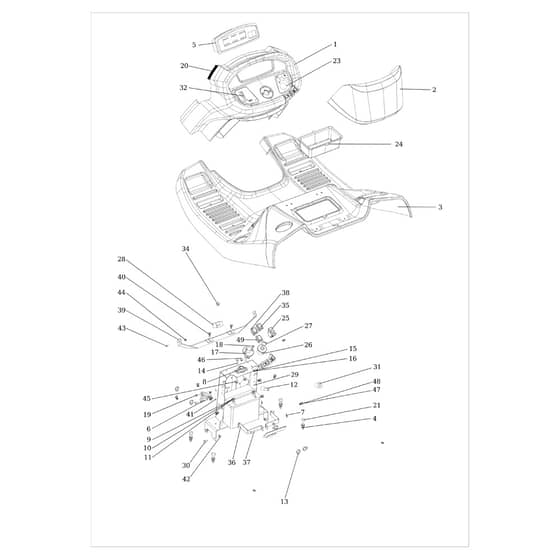 EF 106/24 KH 4X4 (K2400AVD V-twin - EURO5) - 2019 - Efco Ride On Mower Dashboard Diagram
