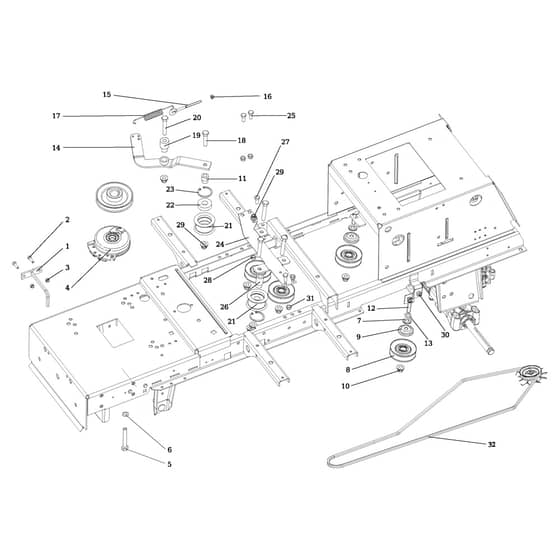 EF 106/24 KH (K2400AVD V-twin) - 2015 - Efco Ride On Mower Clutch pulley Diagram