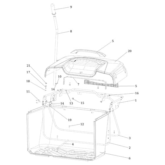 EF 106/24 KH (K2400AVD V-twin) - 2018 - Efco Ride On Mower Grass collector Diagram