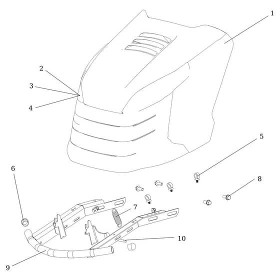 EF 106/24 KH (K2400AVD V-twin - EURO5) - 2021 - Efco Ride On Mower Hood 02 Diagram