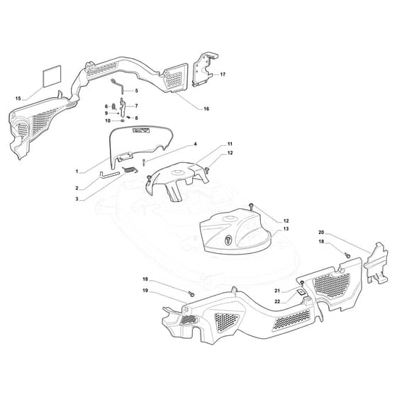 EF 108L/16 K - 2022 - Efco Ride On Mower Guards Diagram