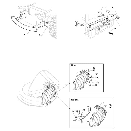 EF 108L/16 K - 2023 - Efco Ride On Mower Optional on request Diagram