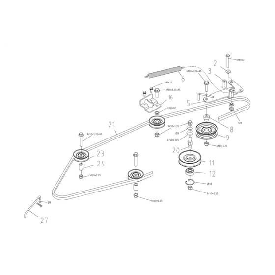EF 109L/16 K - 2025 - Efco Ride On Mower Transmission Diagram