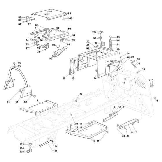 EF 123/22 V - 2020 - Efco Ride On Mower Frame Diagram