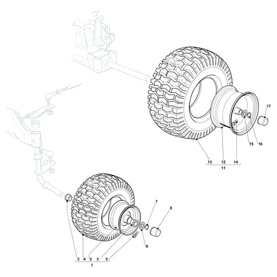 EF 123/22 V - 2020 - Efco Ride On Mower Wheel Diagram