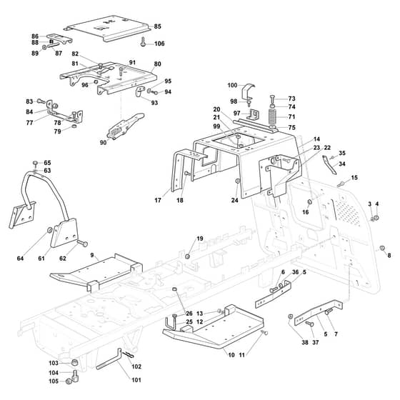 EF 123/22 V - 2022 - Efco Ride On Mower Frame Diagram