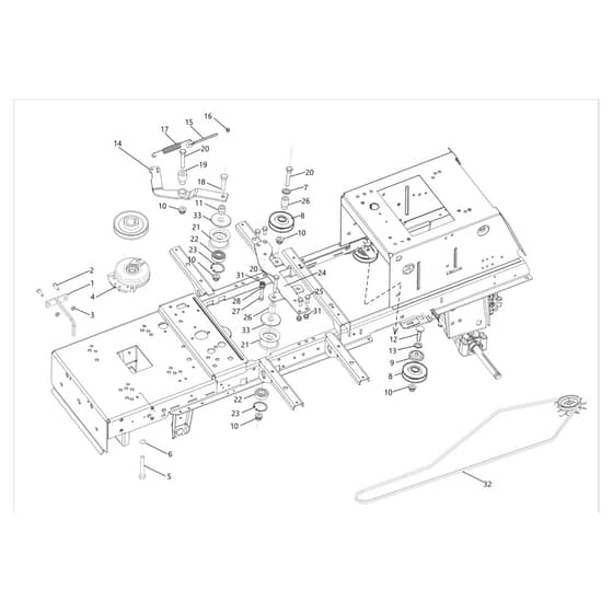 EF 124/22 HP - 2023 - Efco Ride On Mower Clutch pulley Diagram