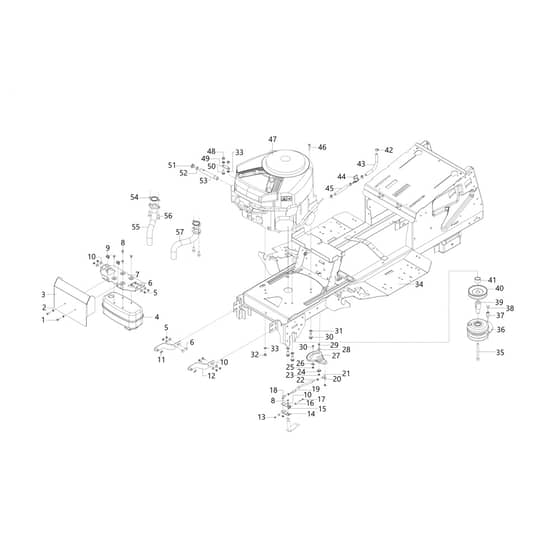 EF 125/22 V - 2023 - Efco Ride On Mower Frame assembly Diagram