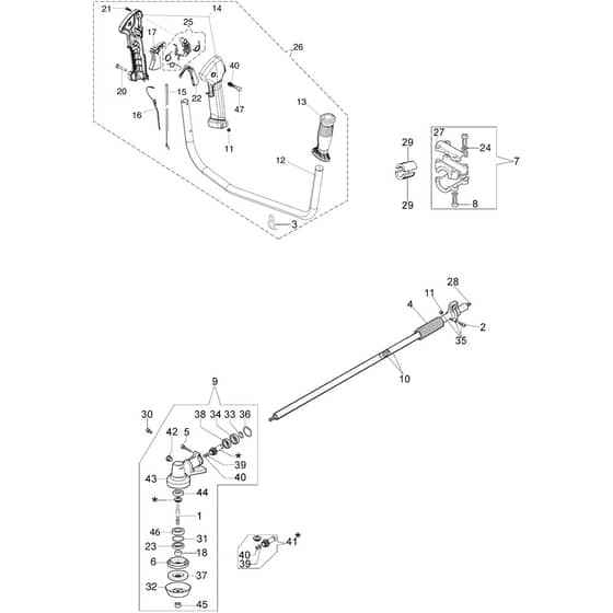 EF 4300 VER.2016 (EURO 2) -  - Efco Brushcutter Transmission Diagram