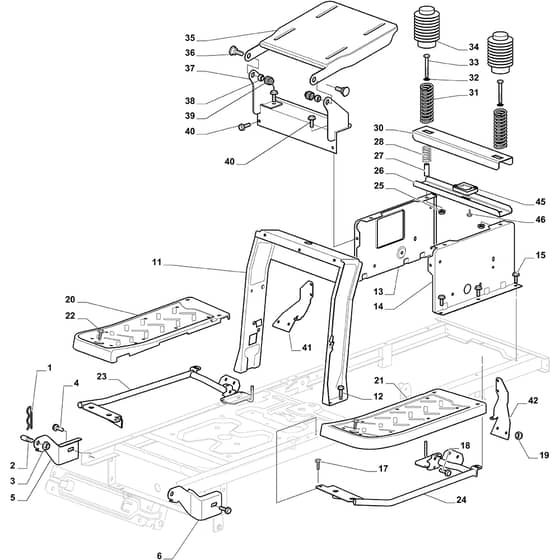 EF 84/14.5 K H - 2017 - Efco Ride On Mower Frame 01 Diagram