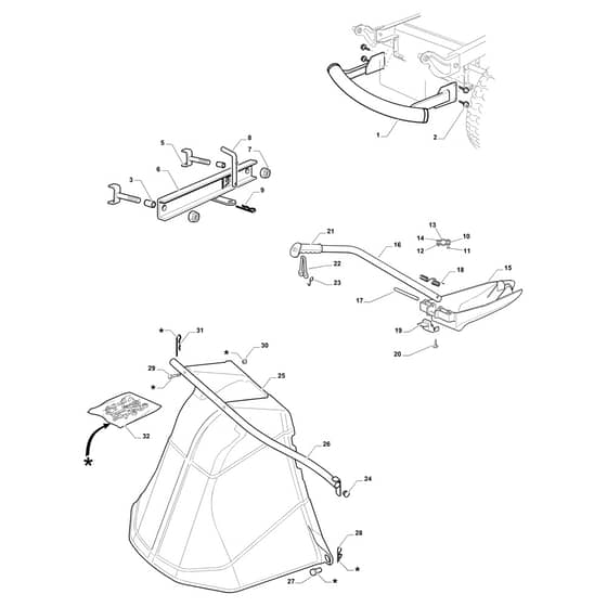 EF 84/14.5 K H - 2018 - Efco Ride On Mower Options Diagram